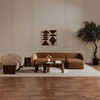 Faye Left Sectional Tan Faux Mohair thumbnail 7