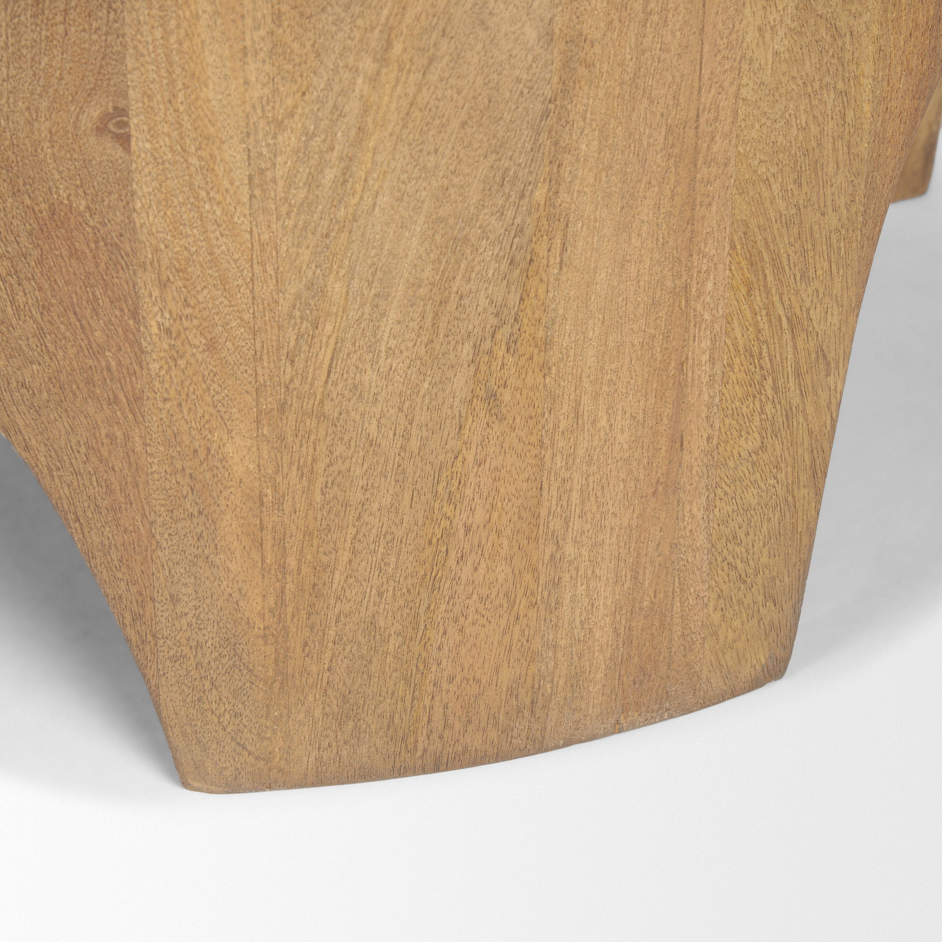 Shima Oval Light Brown Wood with Arched Legs Coffee Table large image 