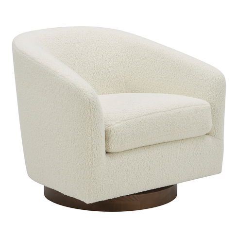 Oscy Swivel Chair Faux Shearling White