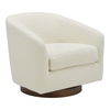 Oscy Swivel Chair Vegan Shearling White, Accent Chair by Moe's Home, 31" width x 28" height x 31" depth thumbnail 2