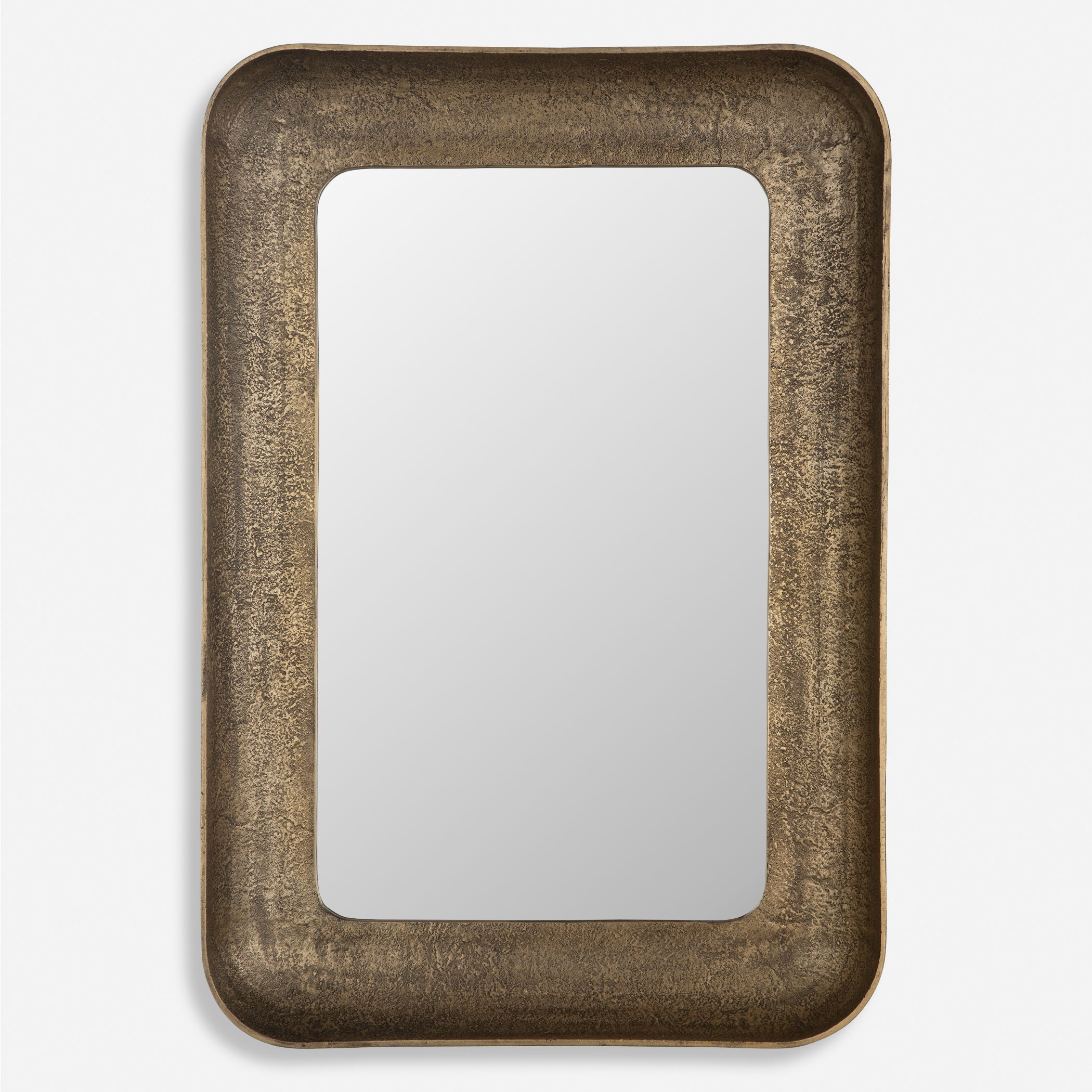 Alvaro Antique Brass Mirror, by Uttermost, 29.5" width x 42.5" height x 4.75" depth View 1