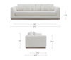 Rue Sleeper Sofa Off White, Sofa Bed by Moe's Home, 97.5" width x 25" height x 40.5" depth thumbnail 9