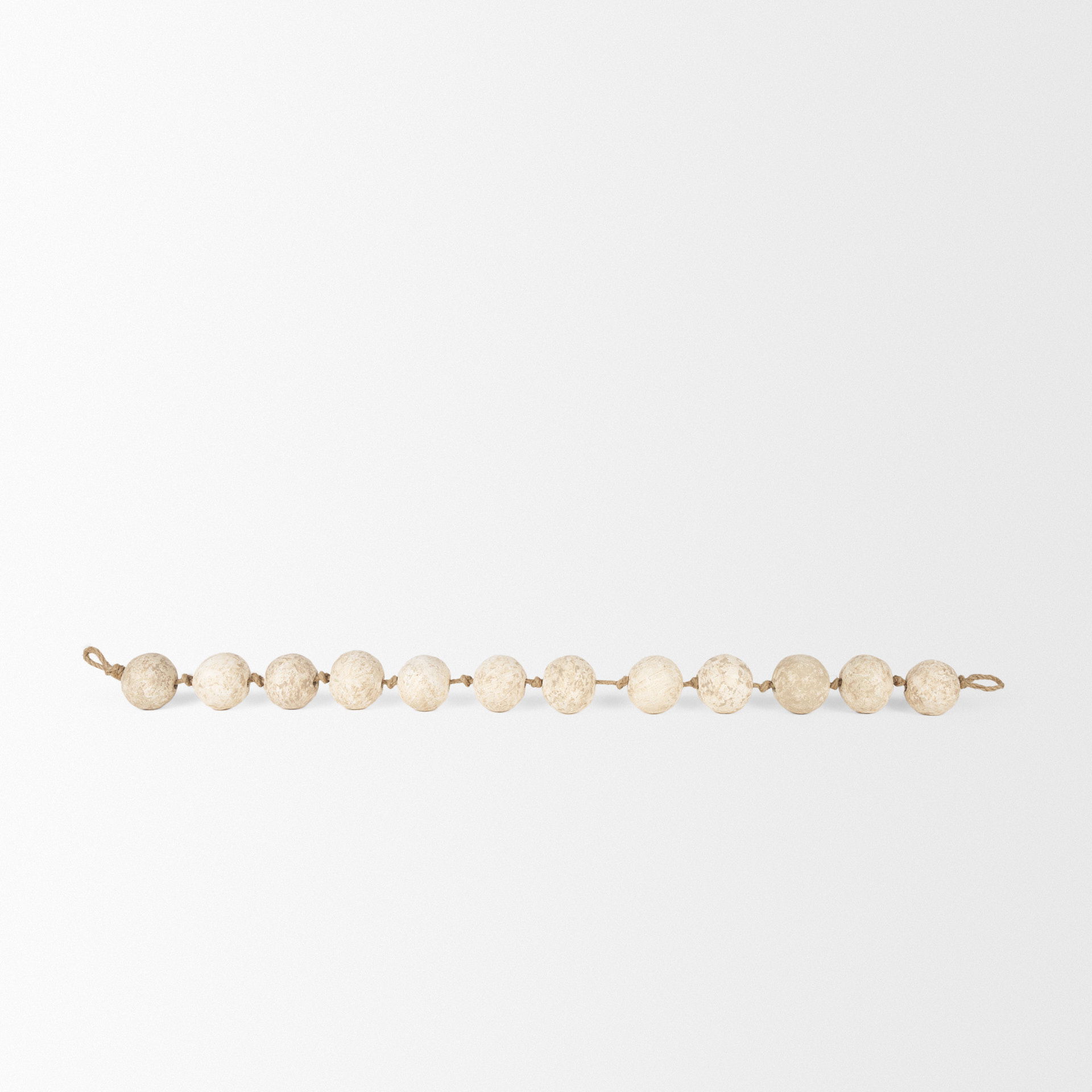 Varamala Beige Paper Mache Sphere Garland, Decorative Object by Mercana, 40" length x 2.5" width x 2.5" height View 6