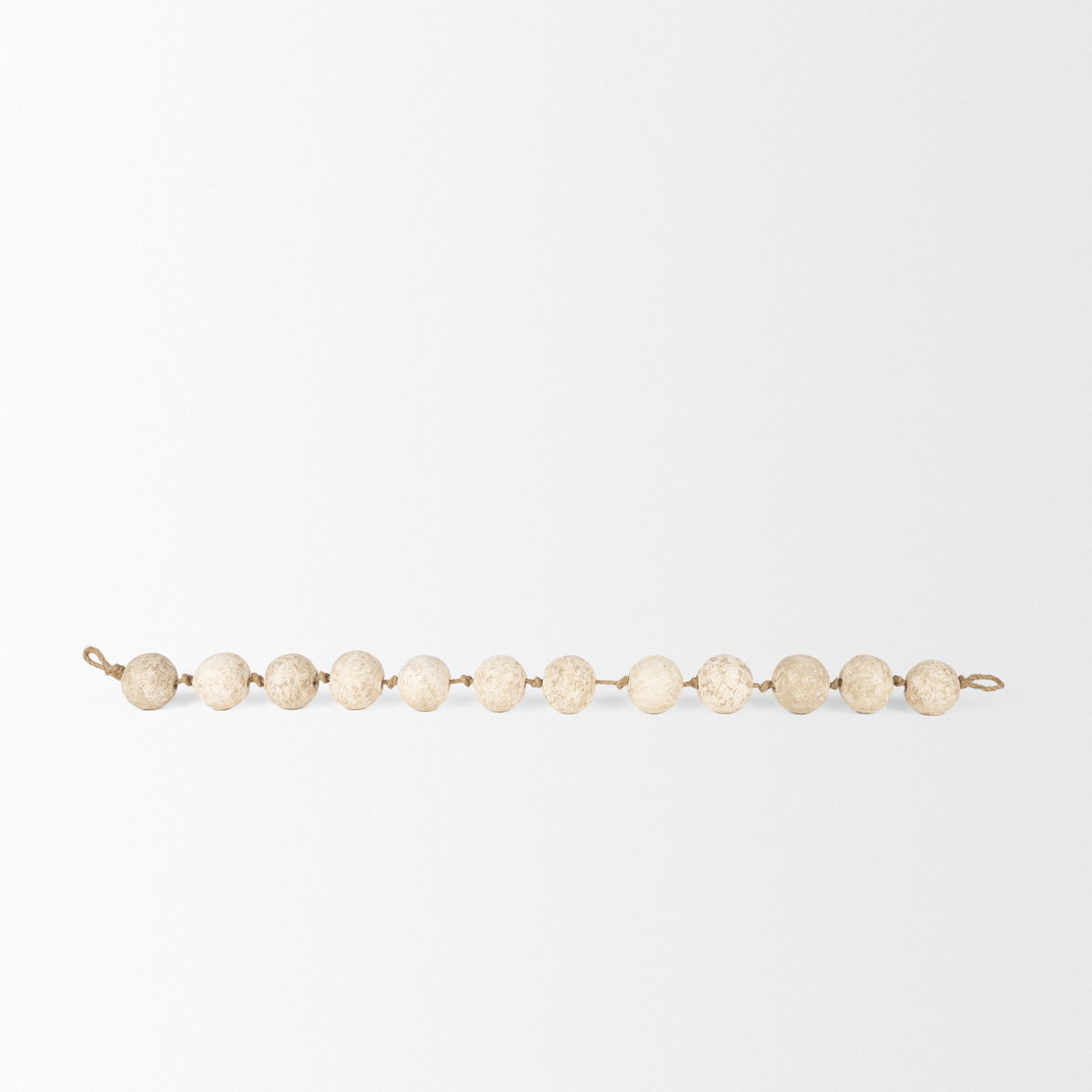 Varamala Beige Paper Mache Sphere Garland, Decorative Object by Mercana, 40" length x 2.5" width x 2.5" height View 6