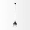 Leighton II 15x20 Black Metal Spherical Pendant Light, by Mercana, 15" length x 15" width x 20" height thumbnail 4