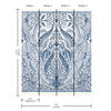Jaipur Paisley Damas Blue Wall Mural thumbnail 4