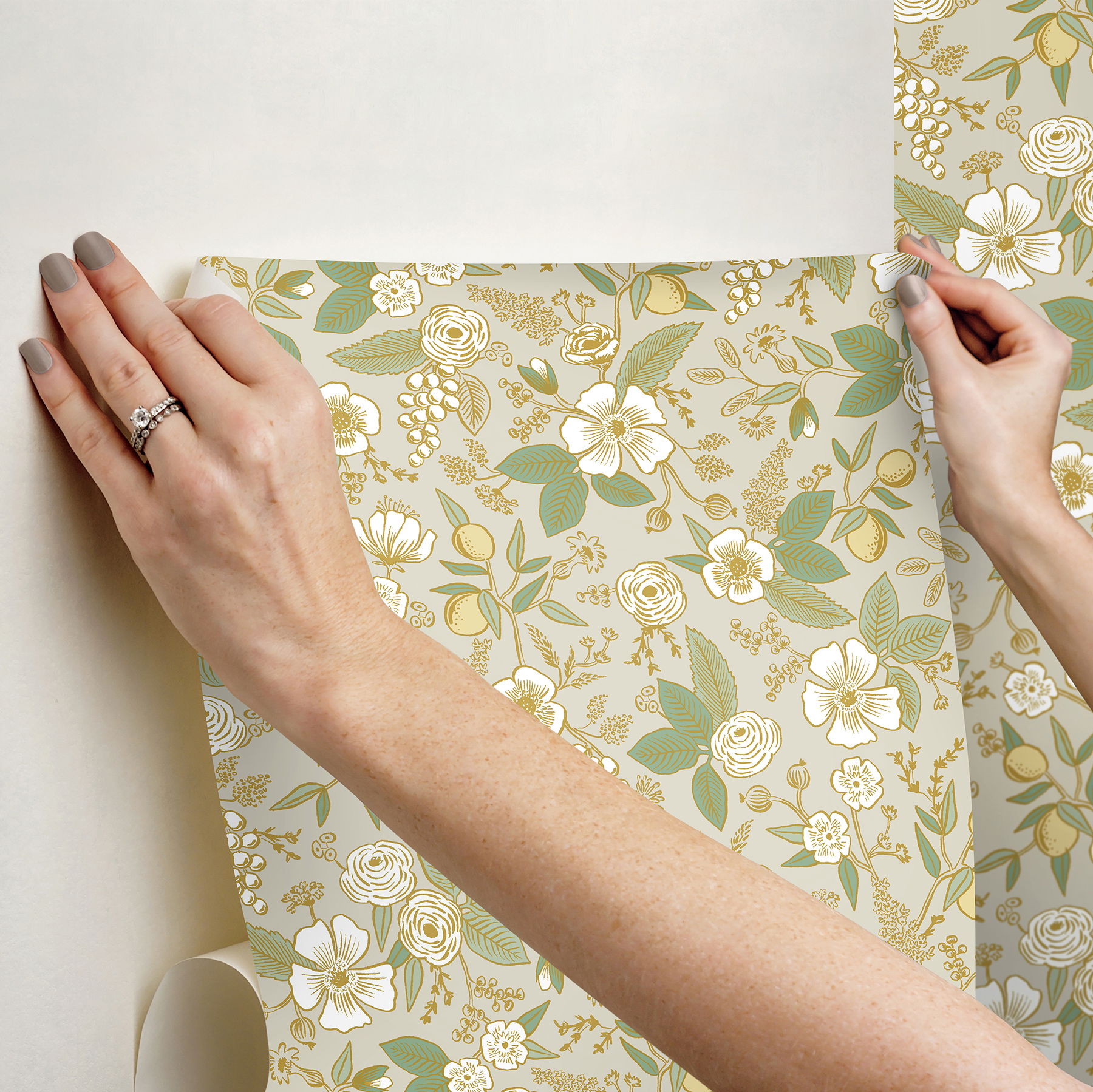 Colette Linen Peel & Stick Wallpaper large image 
