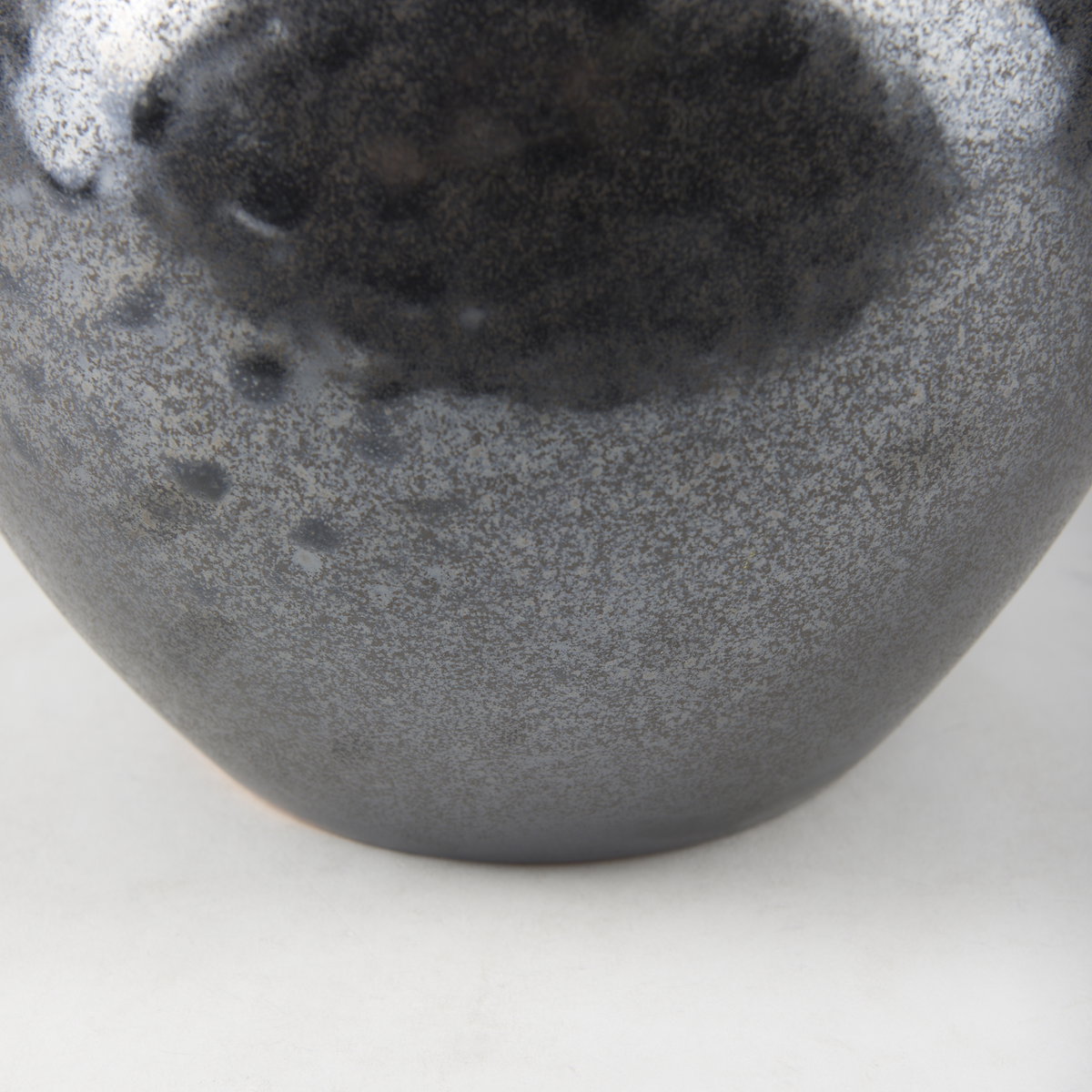 Kora Short Dark Metallic Double Ear Vase, by Mercana, 9.45" length x 9.45" width x 8.46" height View 8