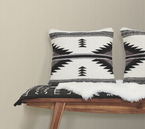 Beige New Ticking Stripe Wallpaper