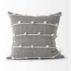 Linda 20x20 Navy And Cream With White Detail Pillow Cover, Decorative Pillow by Mercana, 20" length x 20" width x 0.2" height thumbnail 8