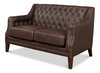 Brooks Leather Tufted 2 Seat Sofa, Sofas & Sectional by Sarreid, 54" length x 32" width x 33" height thumbnail 1