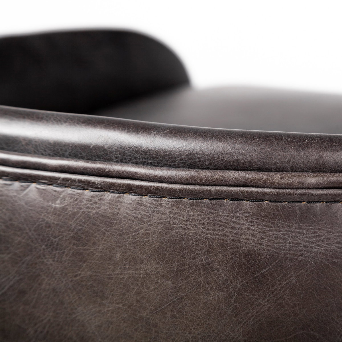 Hollyfield Backless 28.75in Seat Bar Stool | Charcoal Brown Leather, Counter & Bar Stool by Mercana, 20.5" length x 19.7" width x 32.7" height View 10