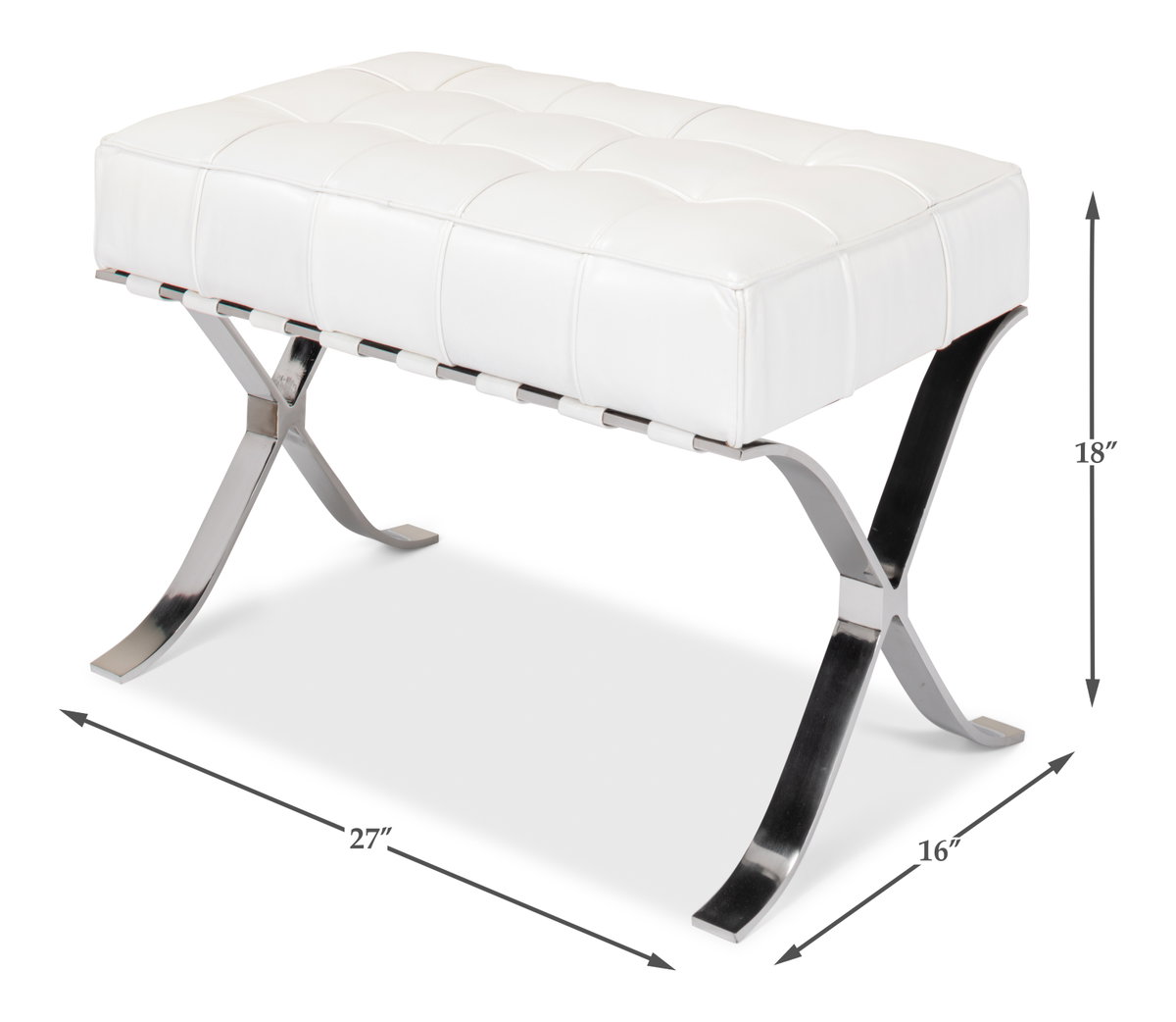 Catalunya Bench, by Sarreid, 1'4" length x 2'3" width x 1'6" height View 12