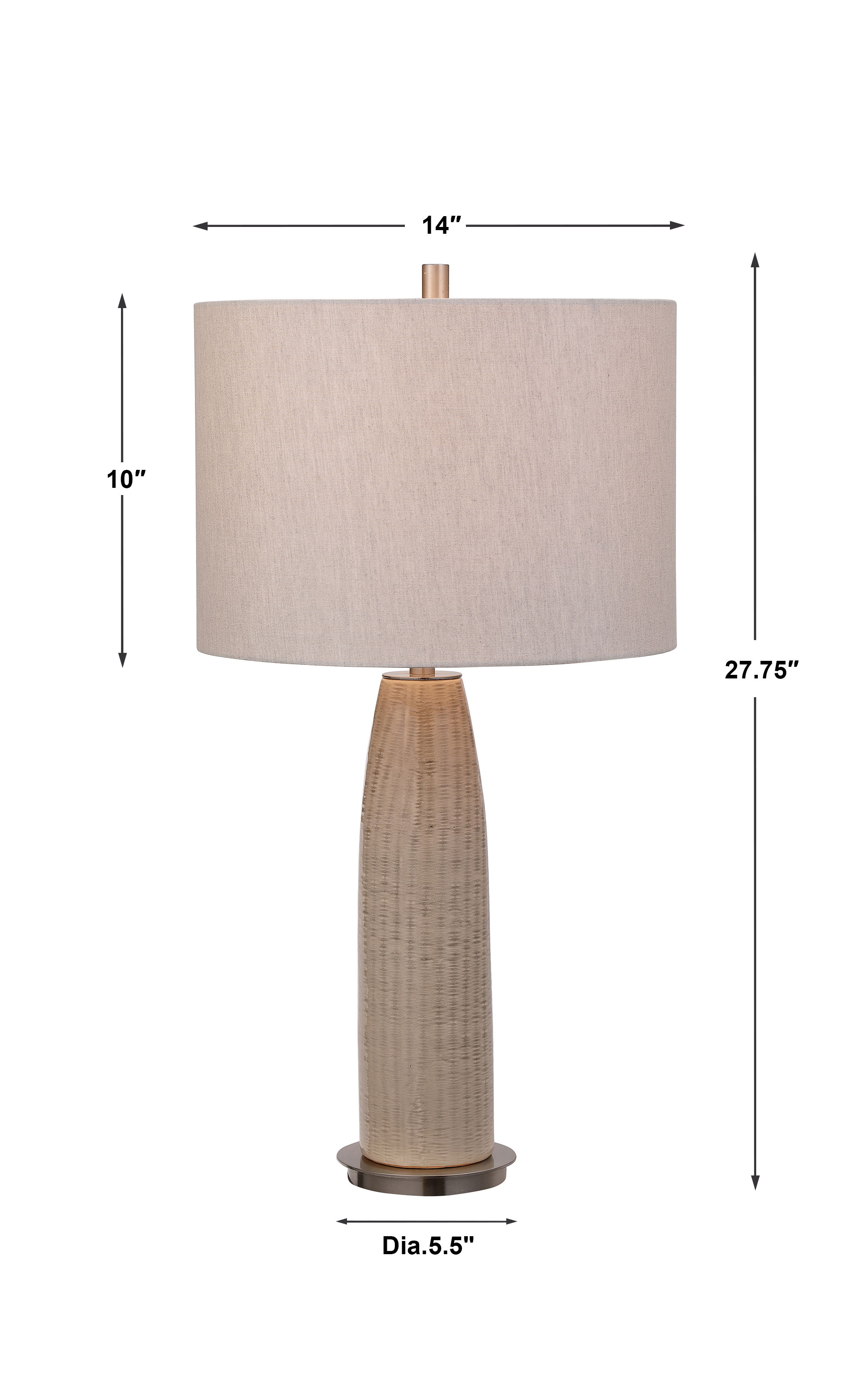 Delgado Light Gray Table Lamp, by Uttermost, 14" width x 27" height x 14" depth View 3