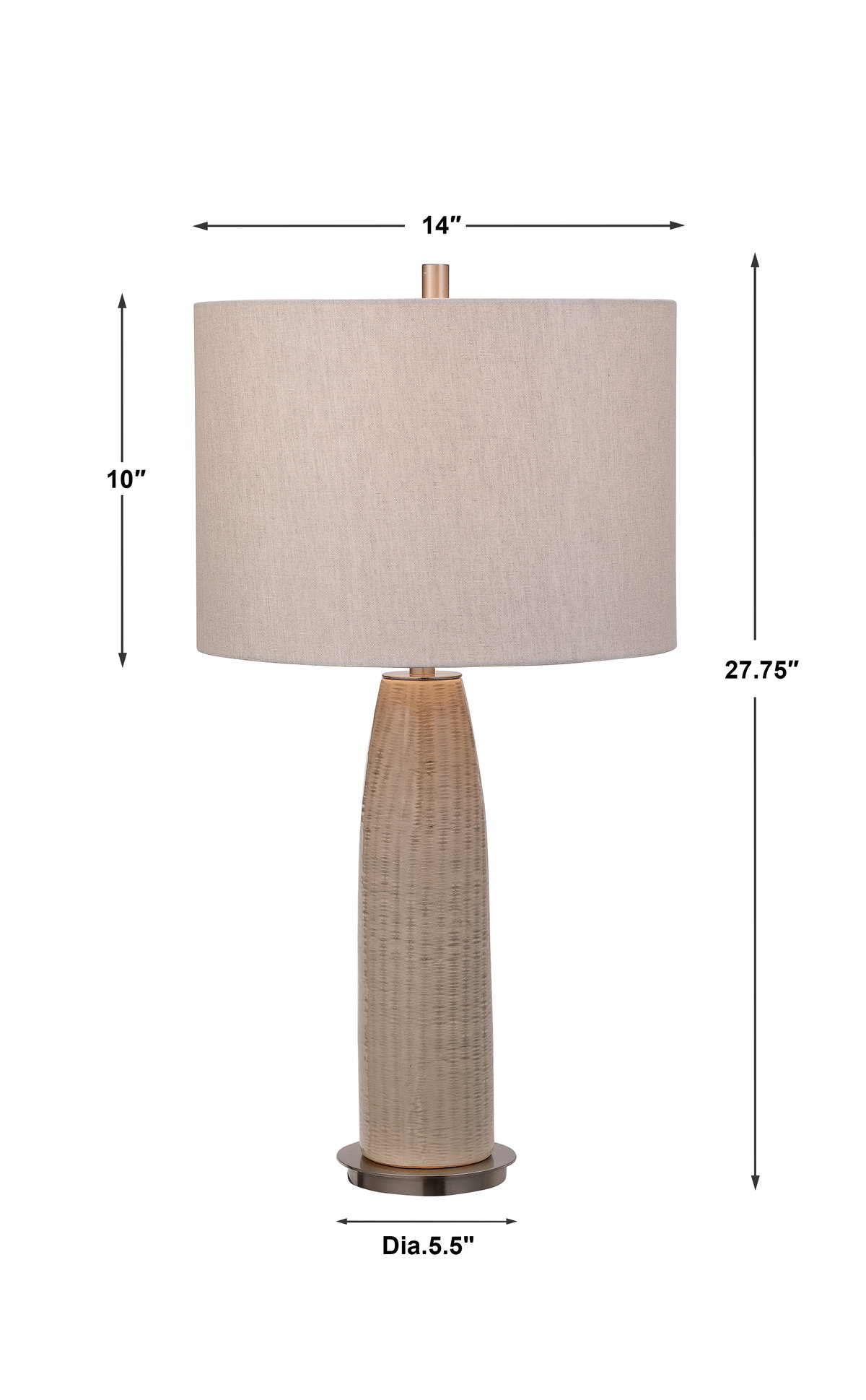 Delgado Light Gray Table Lamp, by Uttermost, 14" width x 27" height x 14" depth View 3