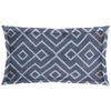 Boswell 14x26 Blue Diamond Patterned Pillow Cover, Decorative Pillow by Mercana, 14.17" length x 26" width x 0.2" height thumbnail