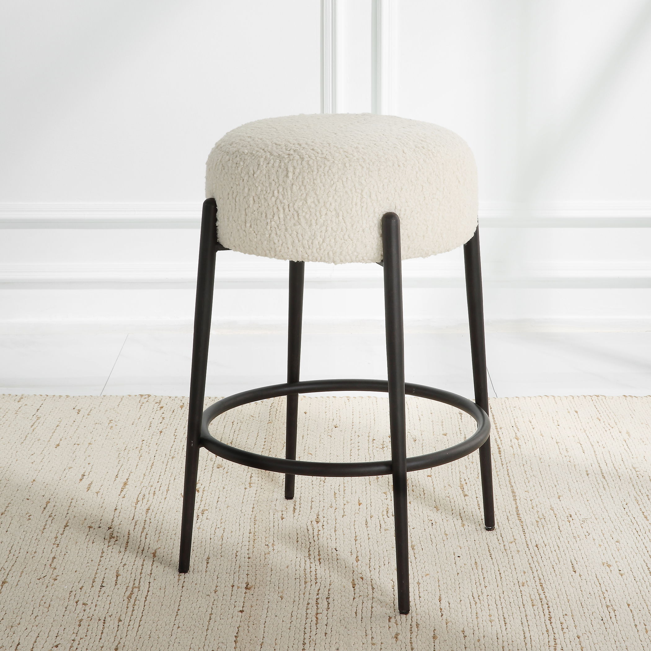 Arles Plush Counter Stool large image 