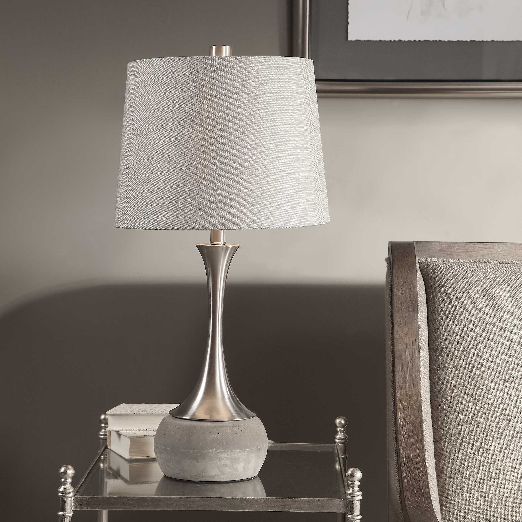 Niah Brushed Nickel Lamp large image 