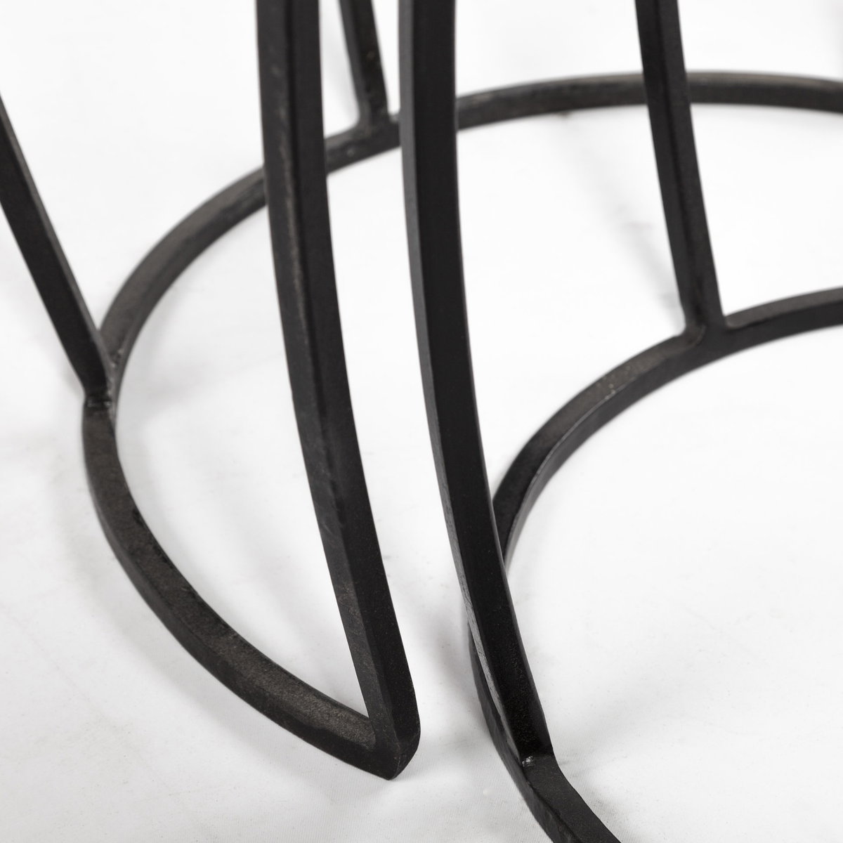 Clapp III (Set of 2) 20L x 20W Brown Round Wood Top with Black Metal Frame Nesting Accent Tables, Side & End Table by Mercana, 19" length x 19" width x 26" height View 13