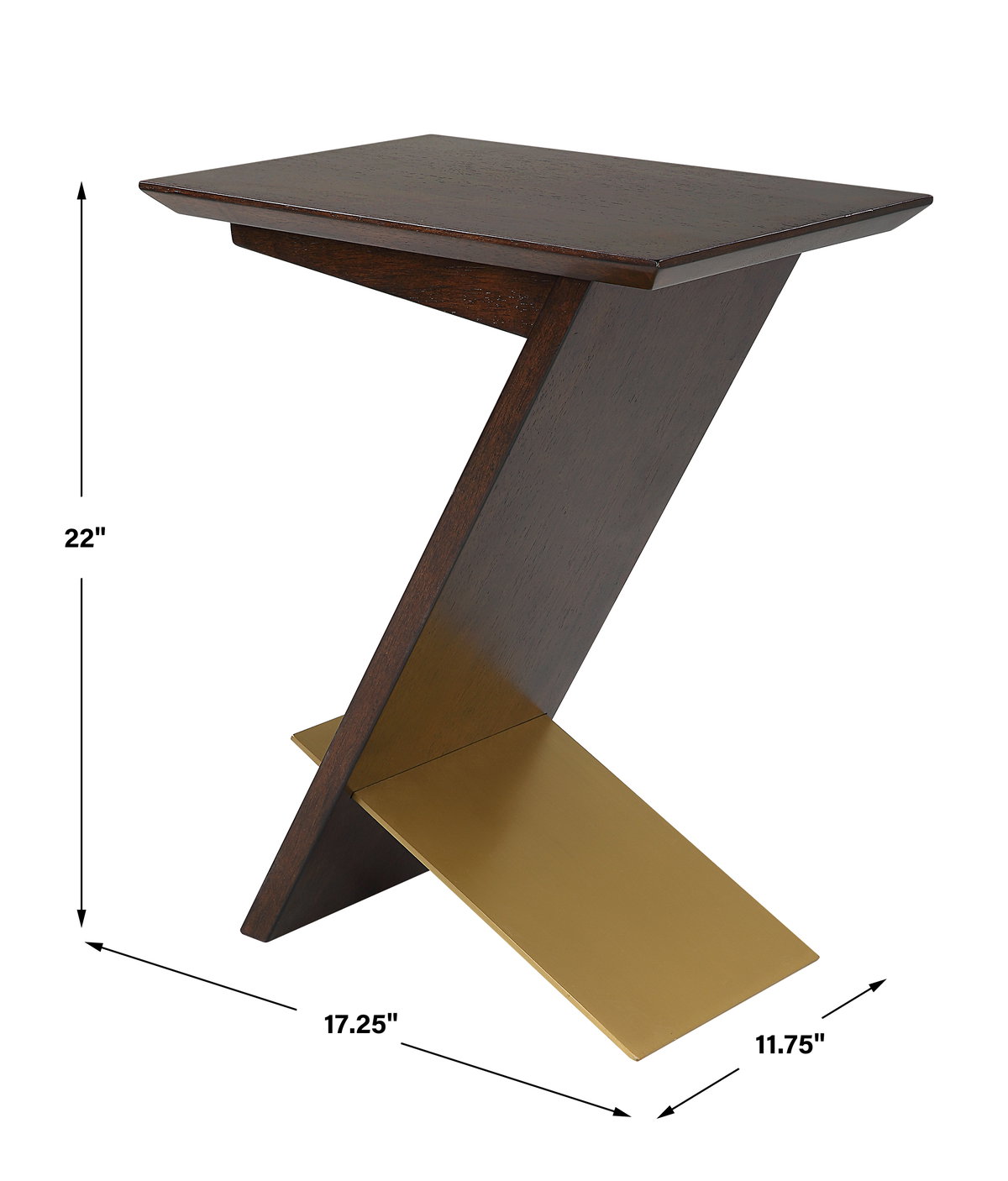 Breakthrough Modern Accent Table, Side & End Table by Uttermost, 17.25" width x 22" height x 11.75" depth View 3