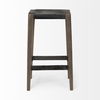 Nell 30' Seat Height Black Metal Seat & Foot Rest With Brown Wood Legs Stool, Counter & Bar Stool by Mercana, 18" length x 15" width x 30" height thumbnail 6