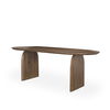 Isla Oval Dining Table with Dark Brown Wood Top & Arched Legs, by Mercana, 86.5" length x 39" width x 30" height thumbnail 1