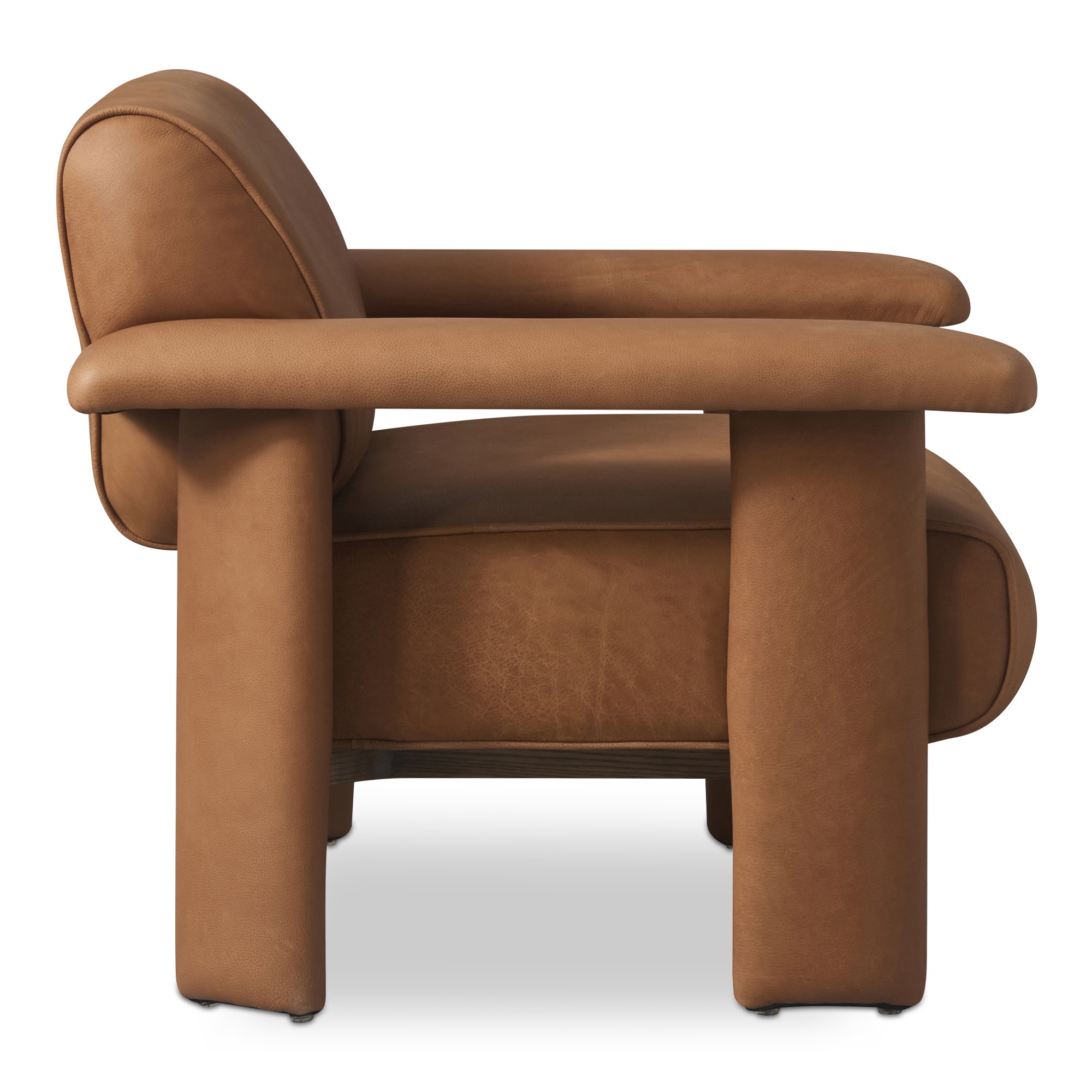 Marcello Lounge Chair Tan, Accent Chair by Moe's Home, 40.2" width x 29.9" height x 32.5" depth View 3