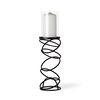 Omega II Medium Black Metal Stacked Ring Table Candle Holder, Candles & Candle Holder by Mercana, 4.75" length x 4.75" width x 17.25" height thumbnail 1