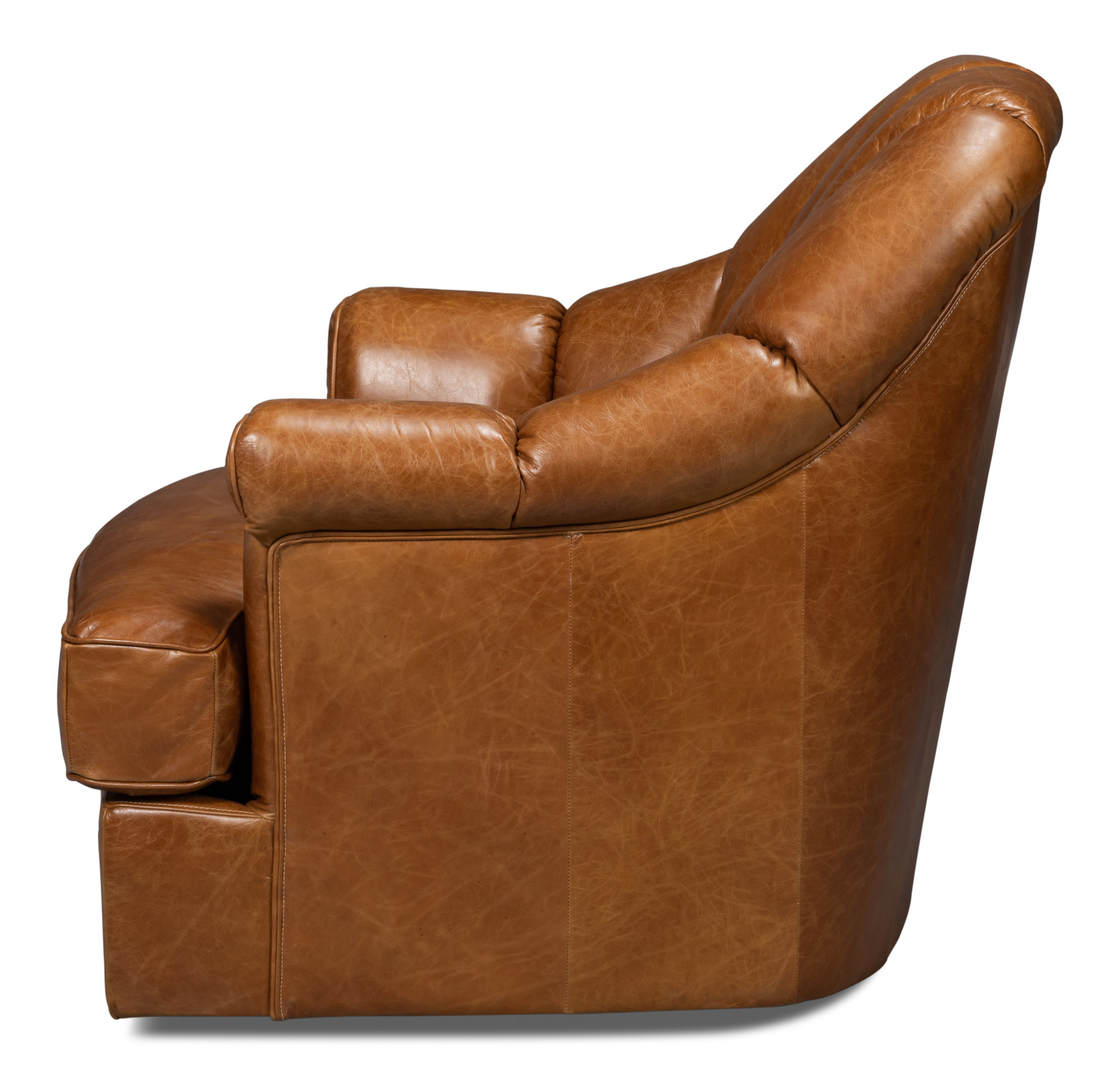 Scoth Swivel Chair In Distilled Lthr,Brn large image 
