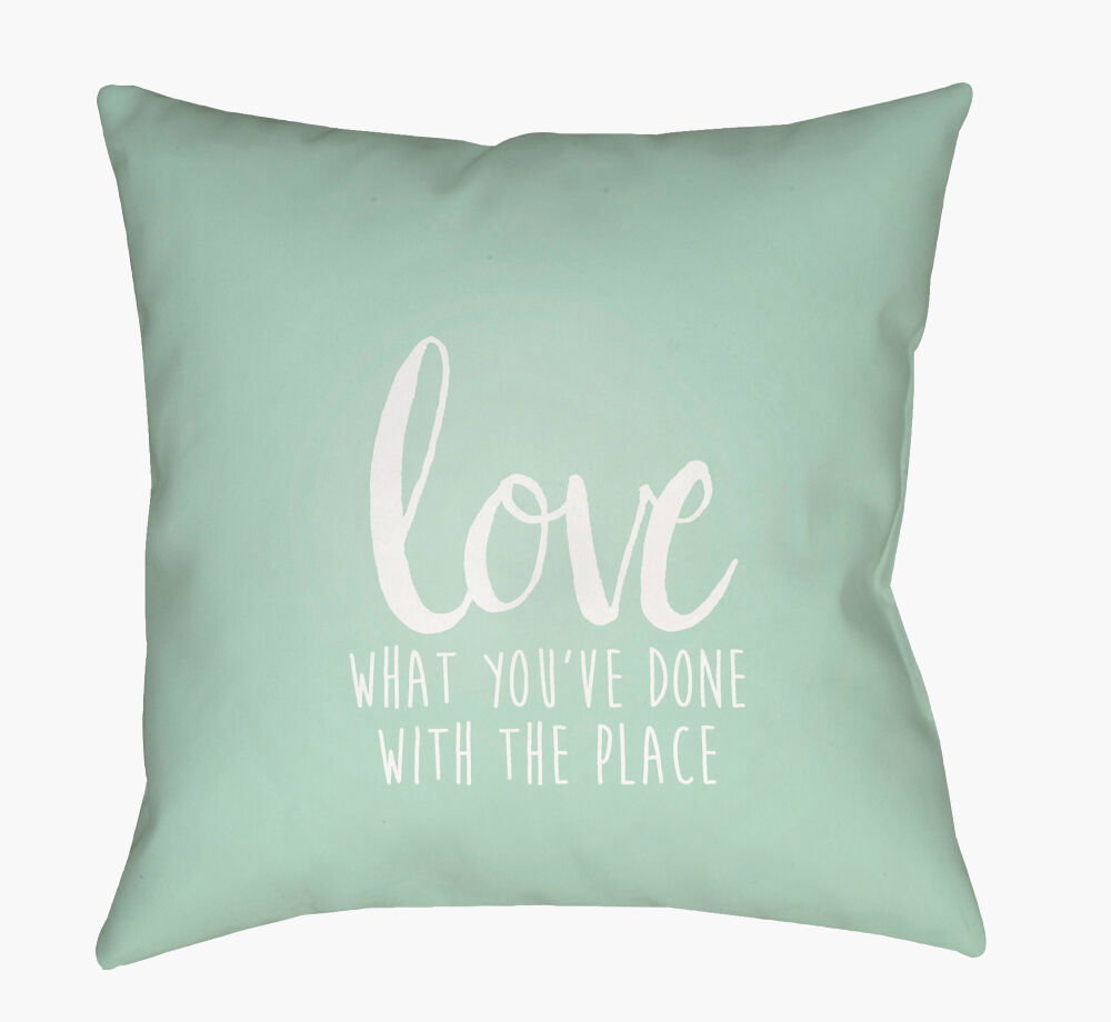 Love The Place Accent Pillow, Decorative Pillow by Surya, 18" length x 18" width