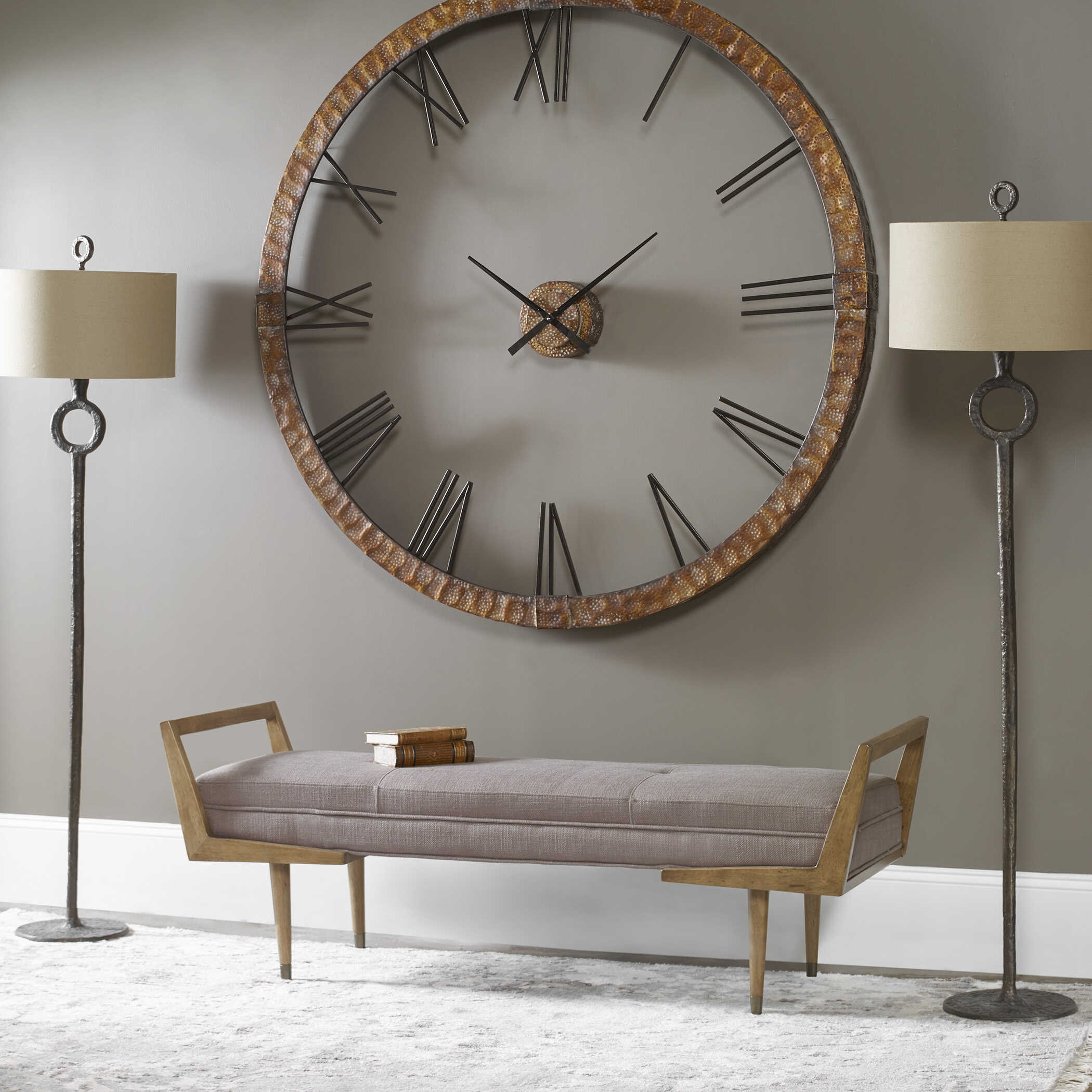 Ferro Cast Iron Floor Lamp, by Uttermost, 18" width x 66.25" height x 18" depth View 5