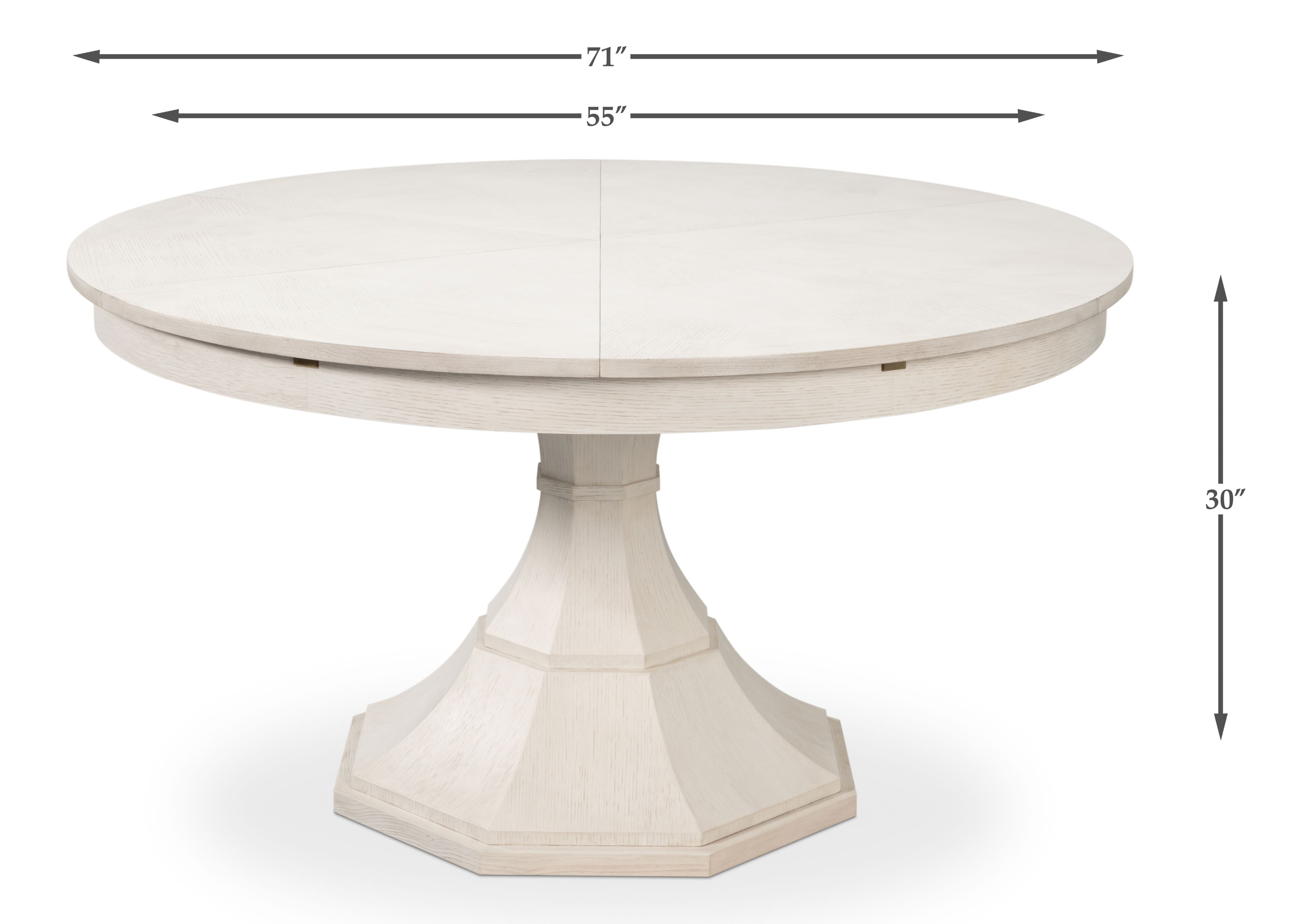 Giselle Jupe Table,Med, Working White, Dining Table by Sarreid, 55" length x 55" width x 30" height View 12