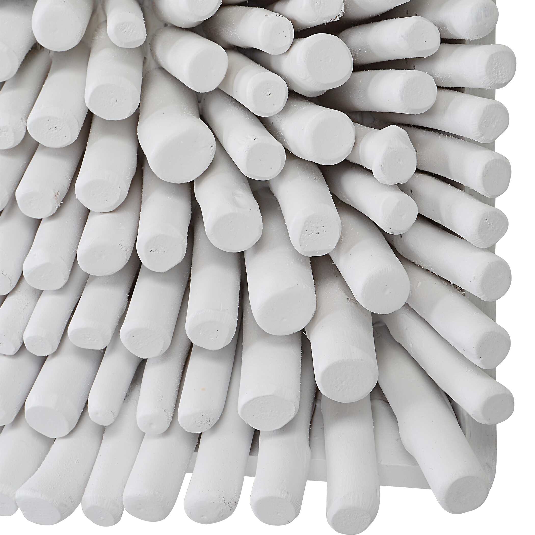 Portside White Wood Wall Panel, Sculptural Wall Art by Uttermost, 24" width x 24" height x 3.5" depth View 7