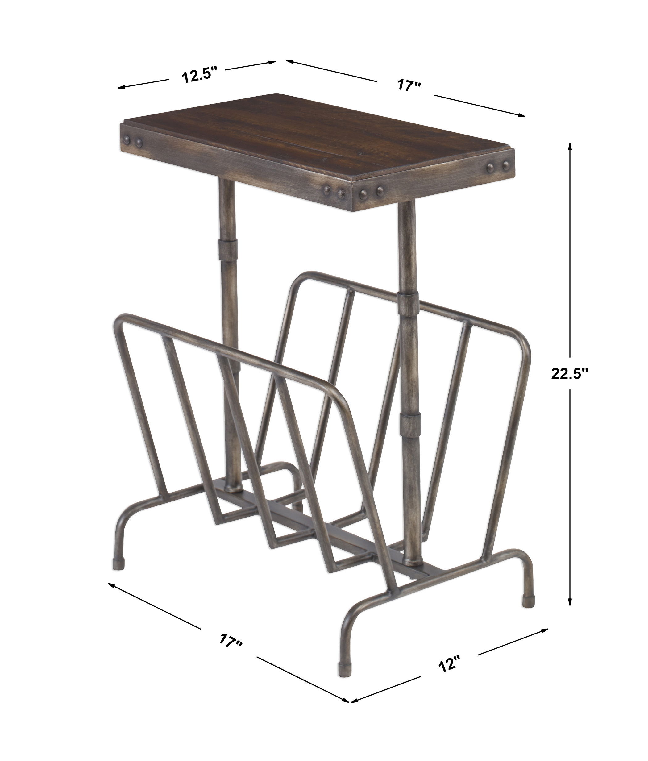 Sonora Industrial Magazine Accent Table large image 