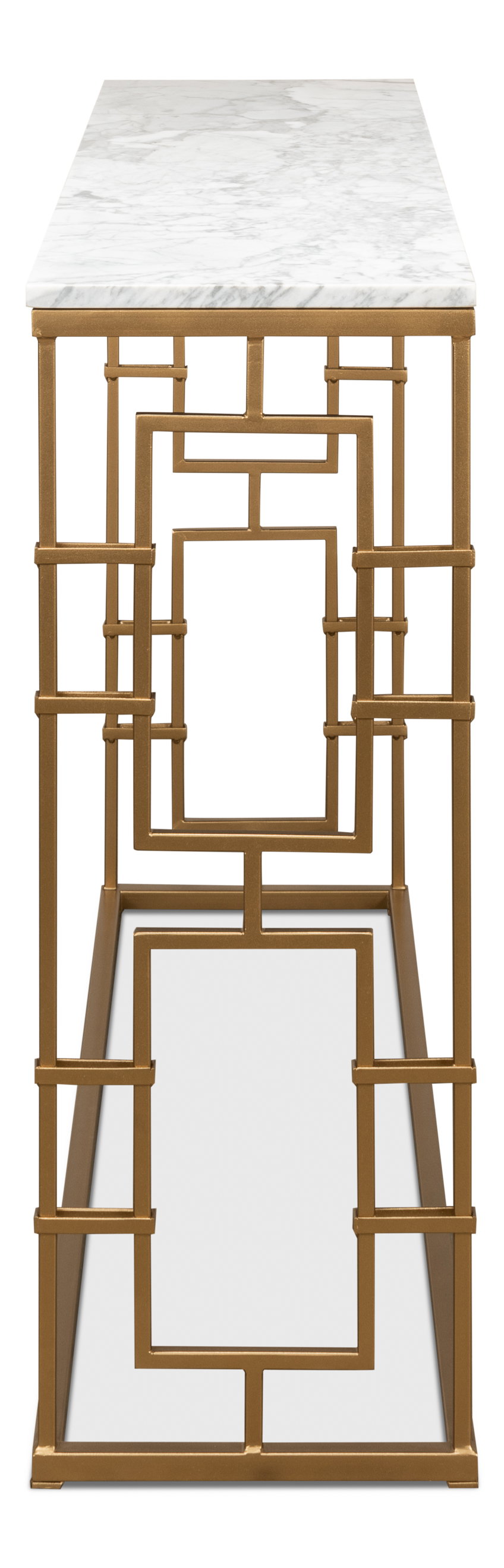Brass Gate Console Table, by Sarreid, 1' length x 4' width x 2'9" height View 3