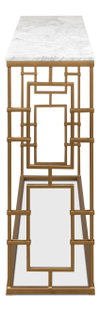 Brass Gate Console Table, by Sarreid, 1' length x 4' width x 2'9" height thumbnail 3
