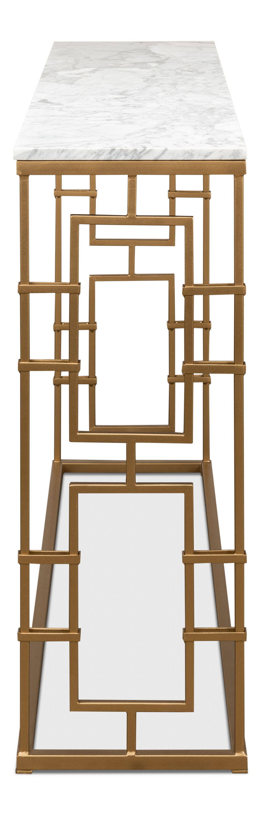 Brass Gate Console Table, by Sarreid, 48" length x 12" width x 33" height View 3