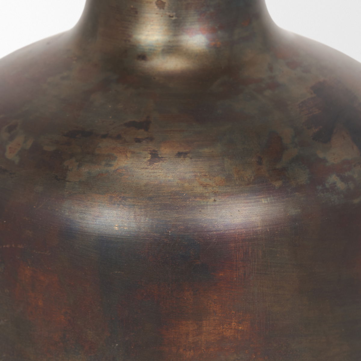 Daya Medium Antiqued Gold Metal Vase, by Mercana, 6.3" length x 6.3" width x 8.66" height View 6