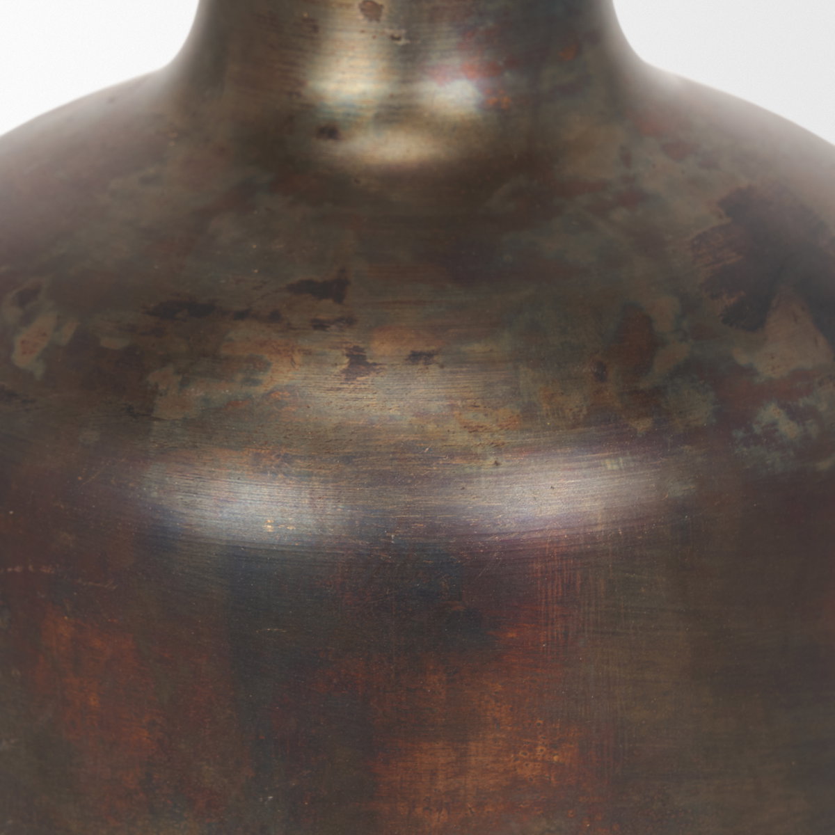 Daya Medium Antiqued Gold Metal Vase, by Mercana, 6.3" length x 6.3" width x 8.66" height View 6