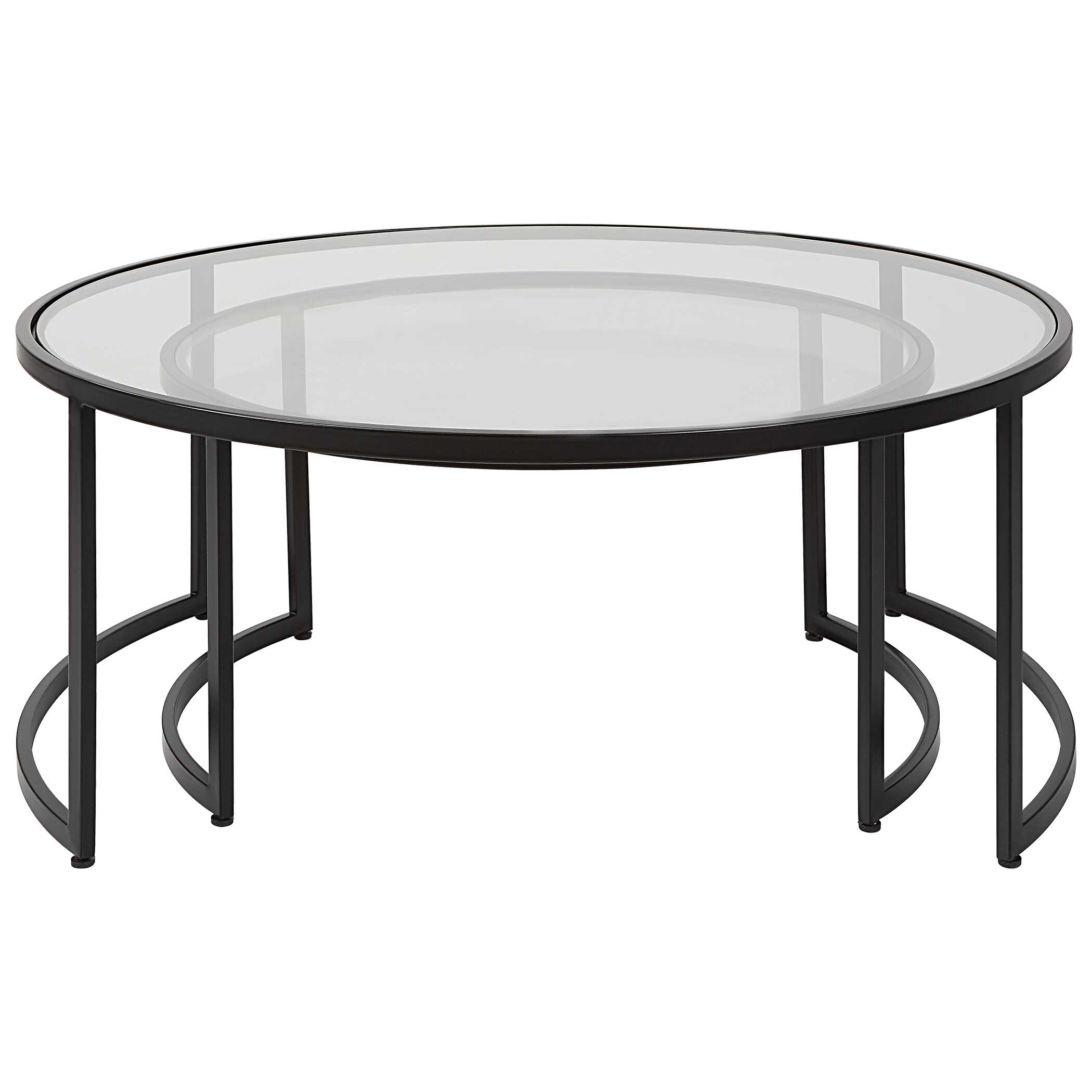 Rhea Black Nesting Coffee Tables Set/2, Furniture by Uttermost, 42" width x 18" height x 42" depth View 7