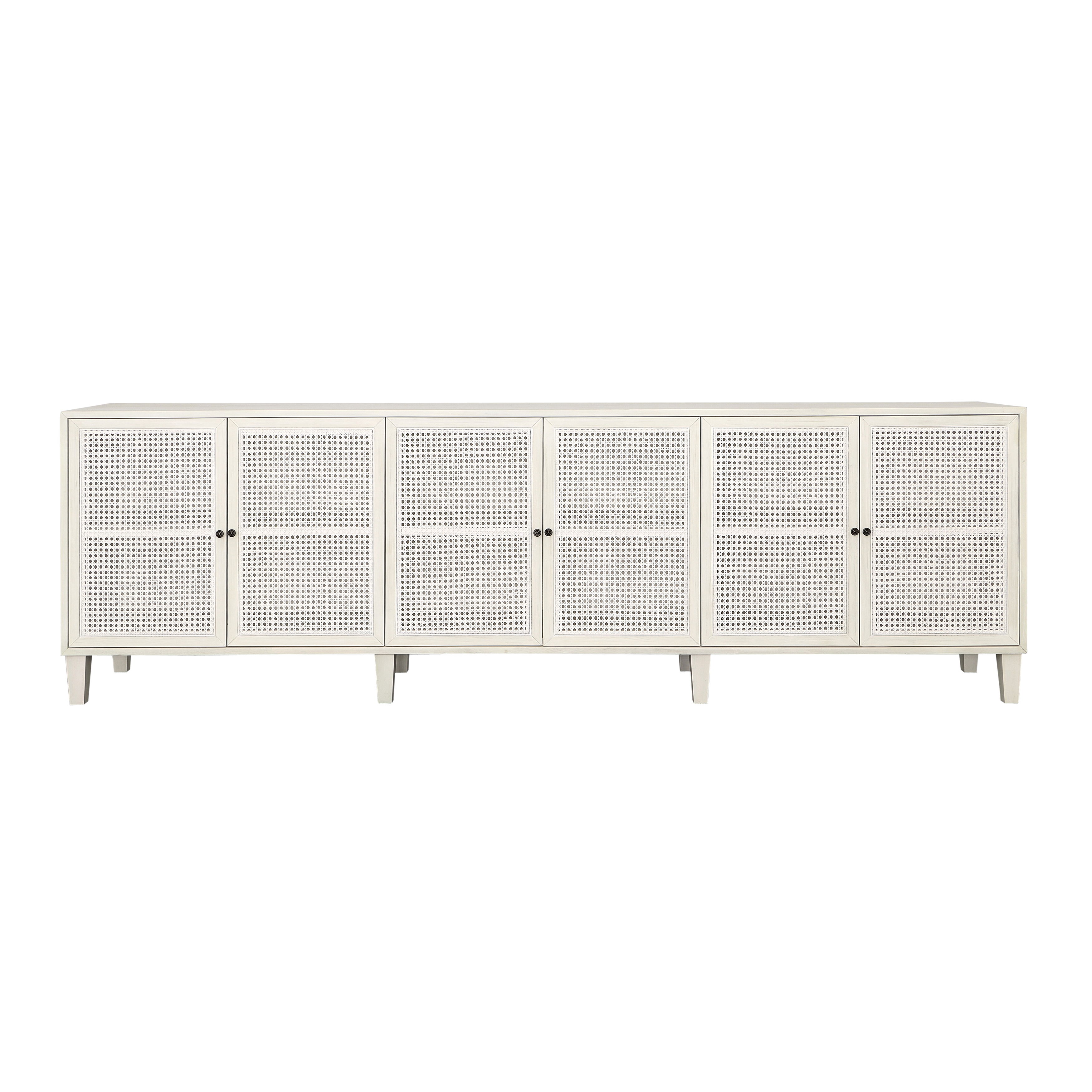 Lugano Sideboard White Wash, Sideboards & Buffet by Dovetail, 109" width x 34" height x 18" depth View 2