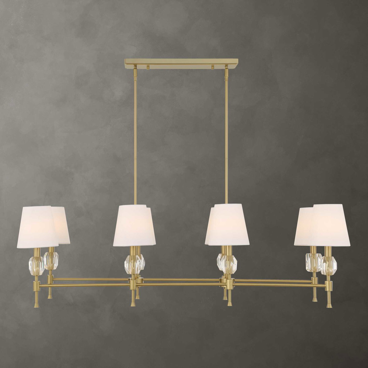 Arques 8 Light Linear Chandelier, Ceiling Light by Uttermost, 48" width x 14.5" height x 18.12" depth View 2
