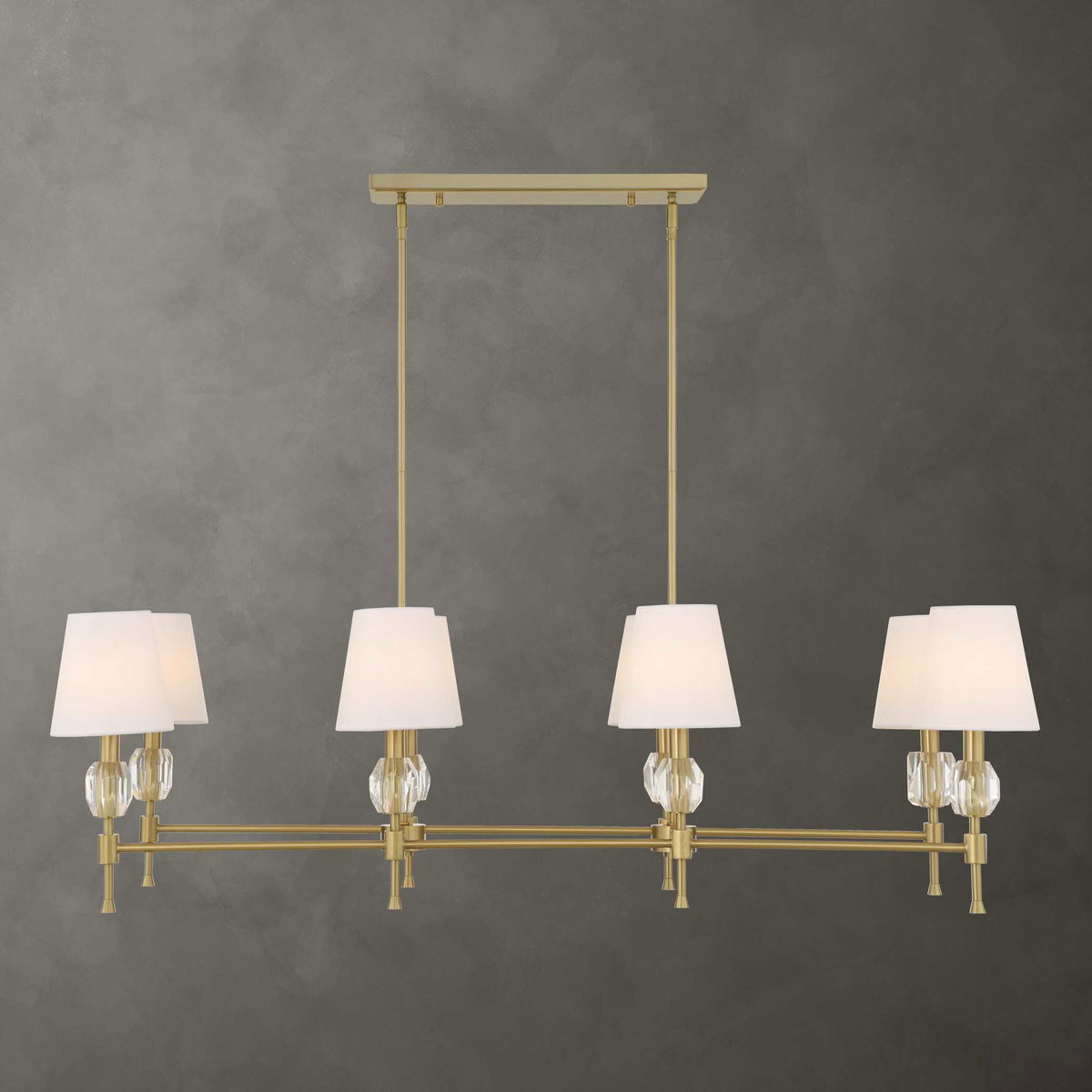 Arques 8 Light Linear Chandelier, Pendant by Uttermost, 48" width x 14.5" height x 18.12" depth View 2