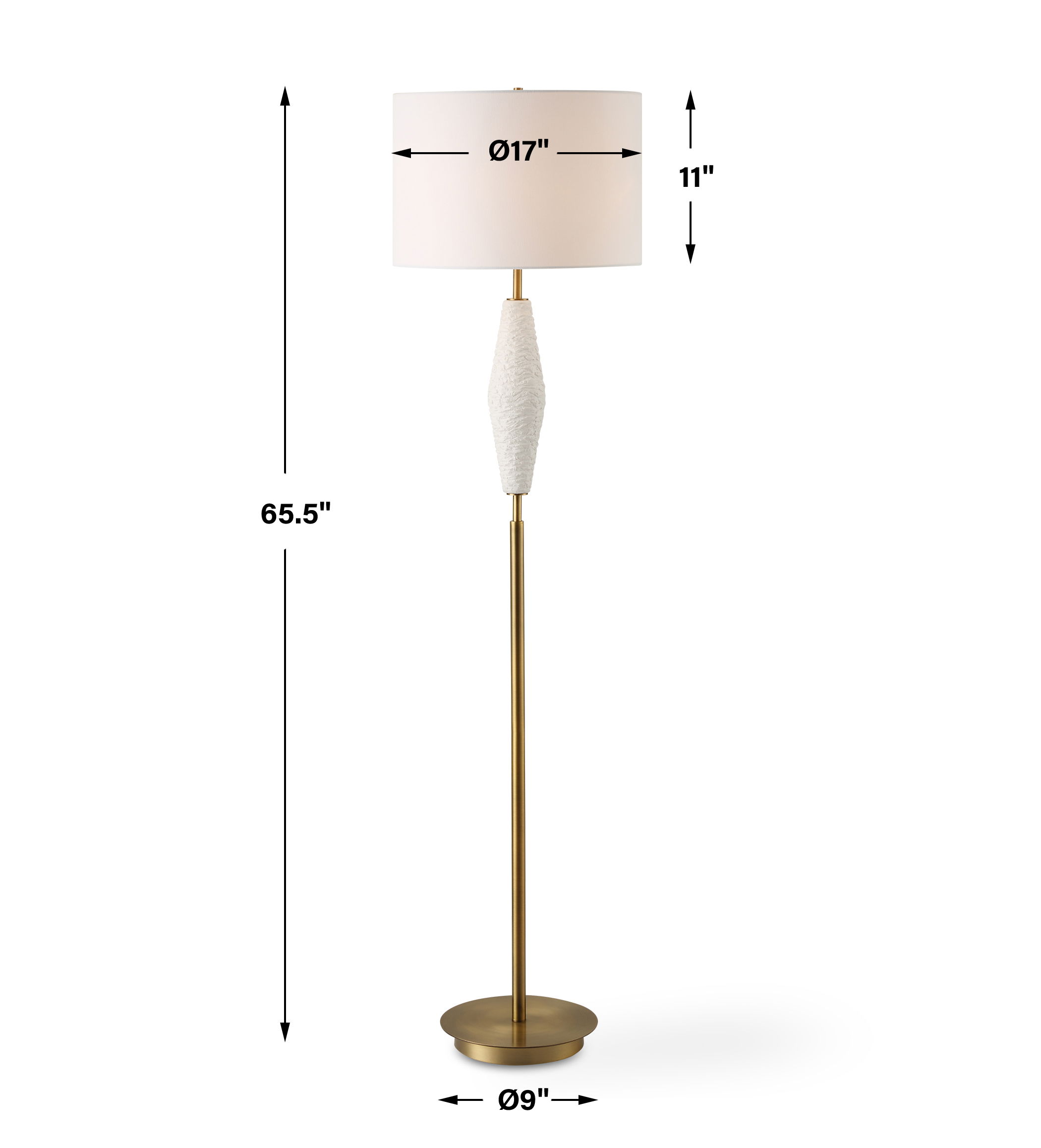 Quite The Buzz Floor Lamp, by Uttermost, 17" width x 65.5" height x 17" depth View 3