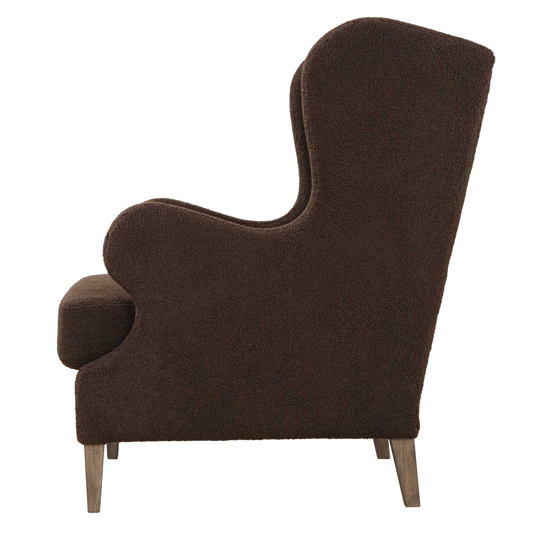 Serpentine Brown Fabric Accent Chair, Furniture by Uttermost, 29.5" width x 40" height x 34.5" depth View 6