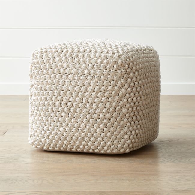 Online Designer Combined Living/Dining Buco 20"x20" Off-White Pouf