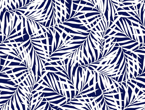 Oahu Fronds Blue Peel & Stick Wallpaper