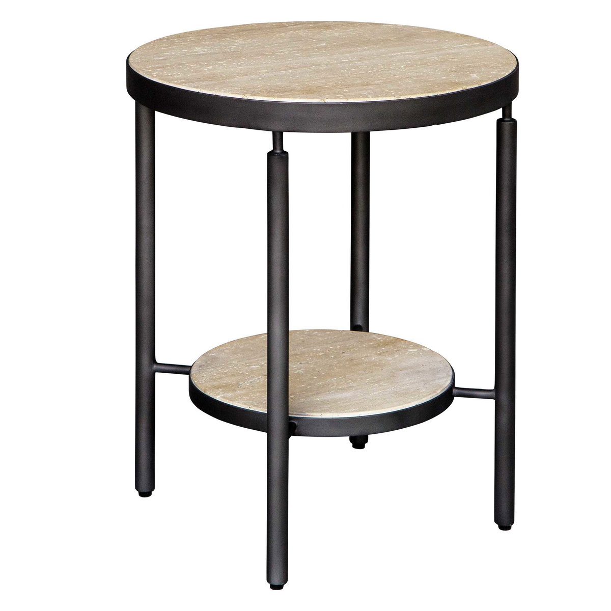 Dauntless Travertine Side Table, Furniture by Uttermost, 19" width x 24" height x 19" depth View 6