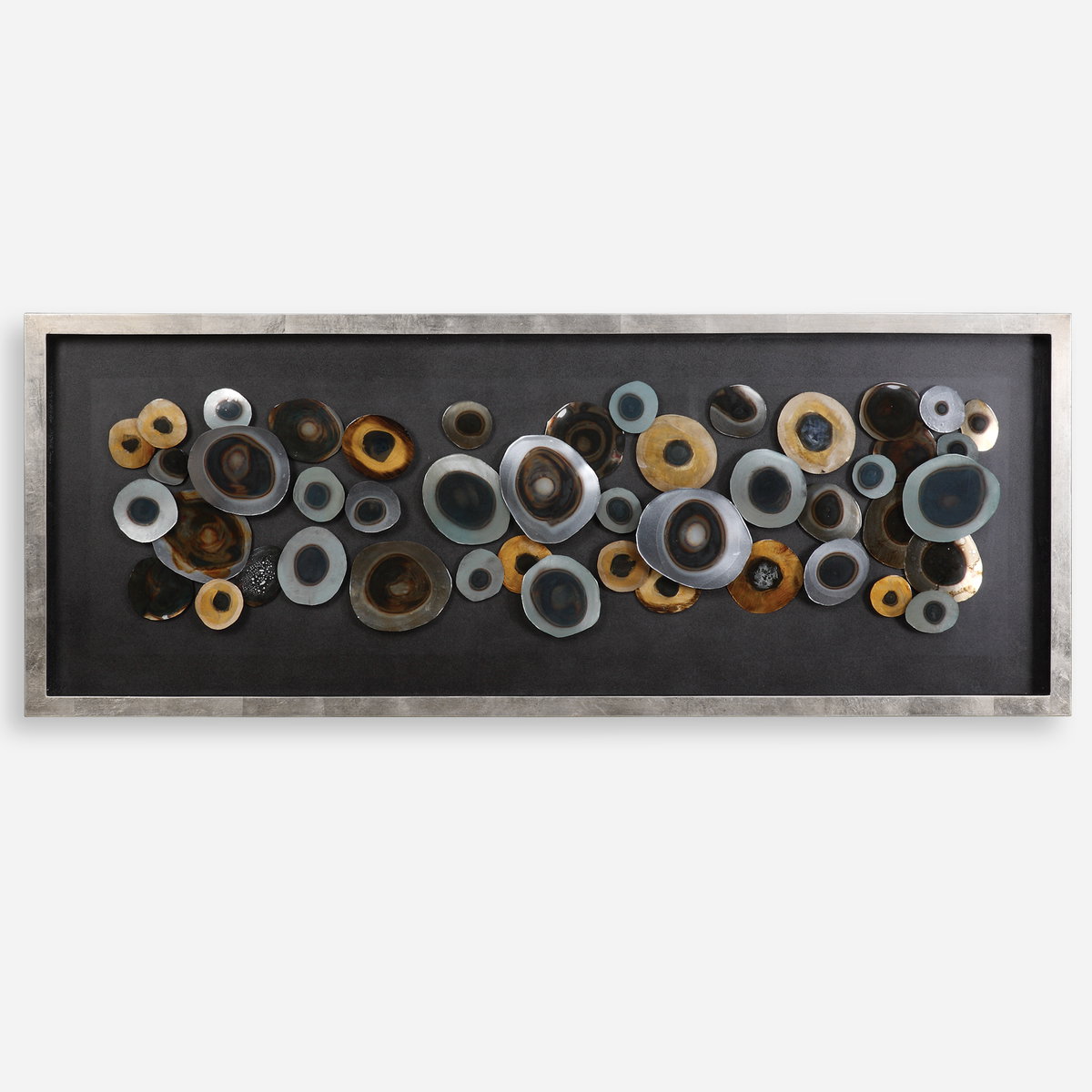 Discs Silver Shadow Box, by Uttermost, 5'2" width x 2' height x 2.2" depth View 1