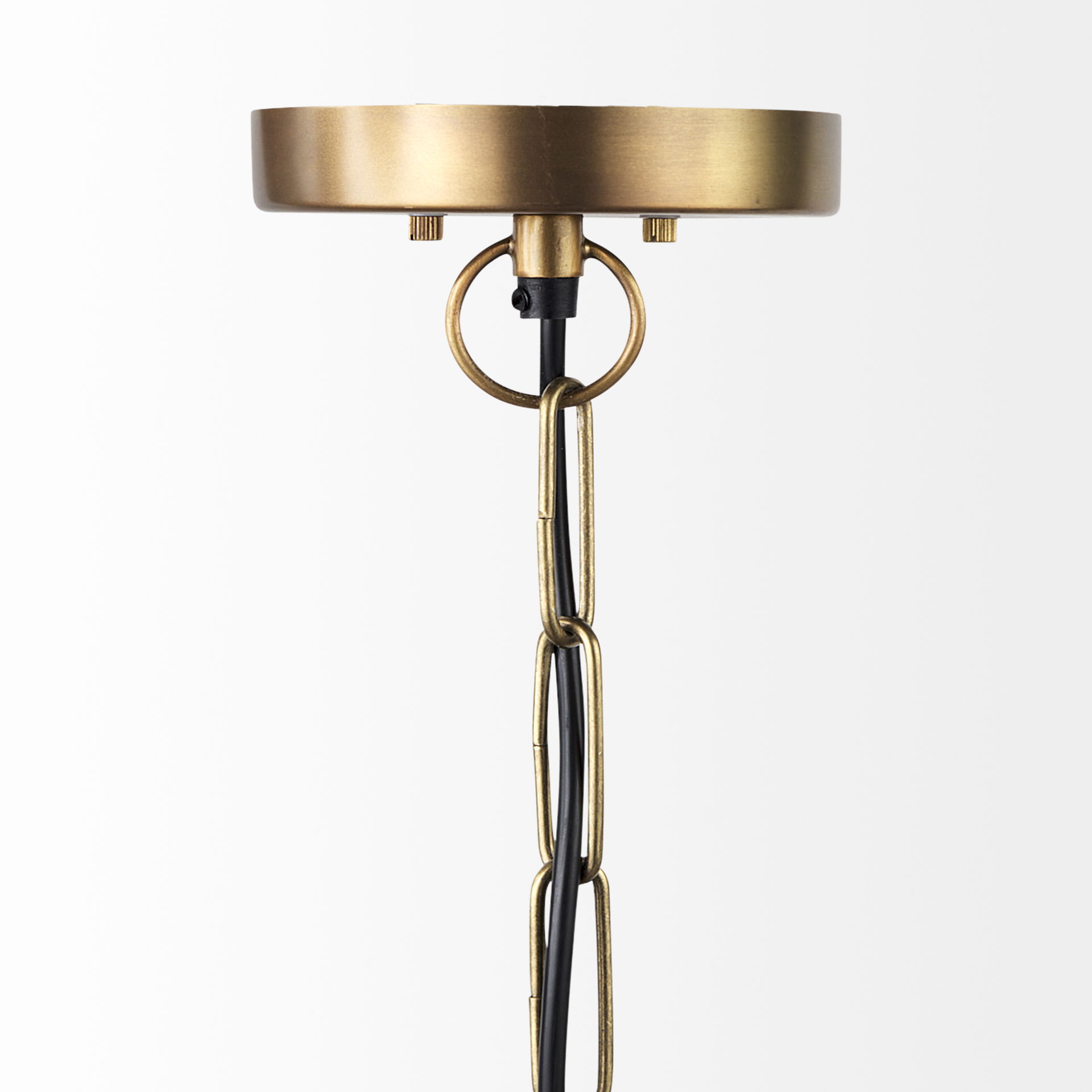 Leighton I 15x20 Gold Toned Metal Spherical Pendant Light, by Mercana, 15" length x 15" width x 20" height View 4